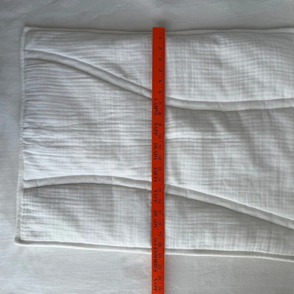 West Elm Standard Pillow Sham White 100% Cotton Gauze Quilted Coastal Minimalism